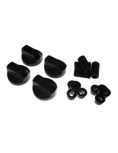 Set 4 butoane aragaz, cuptor electric, universale, negre + adaptoare - 1